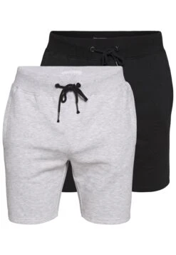Pier One 2 PACK - Shortsit - Light Grey /black